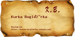 Kurka Boglárka névjegykártya